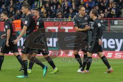 3. Liga - Fußball - Eintracht Braunschweig - FC Ingolstadt 04 - Tor durch Maximilian Thalhammer (6, FCI) Jubel Stefan Kutschke (30, FCI) Marcel Gaus (19, FCI) Dennis Eckert Ayensa (7, FCI) Nico Antonitsch (5, FCI) Fatih Kaya (9, FCI) Tobias Schröck (21, F