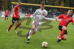 3. Liga - Fußball - SG Sonnenhof Großaspach - FC Ingolstadt 04 - Zweikampf Stefan Kutschke (30, FCI) Korbinian Burger (4 SG) links Marco Hingerl (19 SG)