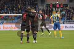 3. Liga - Fußball - Eintracht Braunschweig - FC Ingolstadt 04 - Tor Jubel Marcel Gaus (19, FCI) Dennis Eckert Ayensa (7, FCI)