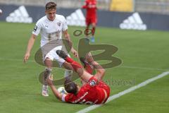 3. Fußball-Liga - Saison 2019/2020 - Bayern München II - FC Ingolstadt 04 - Dennis Eckert Ayensa (#7,FCI)  - Nicolas Feldhahn (#5 München) - Foto: Meyer Jürgen