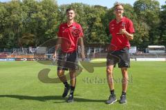 3. Fußball-Liga - Saison 2019/2020 - FC Victoria Köln - FC Ingolstadt 04 - Georgios Pintidis (#36,FCI) links - Filip Bilbija (#35,FCI)  - Foto: Meyer Jürgen