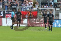 3. Fußball-Liga - Saison 2019/2020 - FC Victoria Köln - FC Ingolstadt 04 - Der 3:0 Führungstreffer - Björn Paulsen (#4,FCI)  - Jonatan Kotzke (#25,FCI) - Robin Krausse (#23,FCI)  - Enttäuscht - Foto: Meyer Jürgen