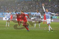 3. Fußball-Liga - Saison 2019/2020 - MSV Duisburg - FC Ingolstadt 04 - Dennis Eckert Ayensa (#7,FCI)  trifft zum 0:1 Führngstreffer - jubel - Foto: Meyer Jürgen