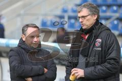 3. Liga - 1. FC Magdeburg - FC Ingolstadt 04 - Sportdirektor Michael Henke (FCI)  und Franz Spitzauer im Gespräch - Foto: Jürgen Meyer