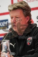 3. Liga - Hallescher FC - FC Ingolstadt 04 - Pressekonferenz nach dem Spiel Cheftrainer Jeff Saibene (FCI)