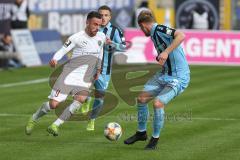 3. Fußball-Liga - Saison 2019/2020 - SV Waldhof Mannheim - FC Ingolstadt 04 - Fatih Kaya (#9,FCI)  - Marcel Seegert (#5 Mannheim) - Foto: Stefan Bösl