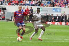 3. Liga - Fußball - KFC Uerdingen - FC Ingolstadt 04 - Konrad Manuel (KFC 28) Agyemang Diawusie (11, FCI) passt zu Stefan Kutschke (30, FCI) der trifft zum Endstand 0:3 Tor Jubel