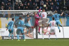 3. Fußball-Liga - Saison 2019/2020 - SV Waldhof Mannheim - FC Ingolstadt 04 - Torwart Fabijan Buntic (#24,FCI)  - Stefan Kutschke (#30,FCI)  - Marcel Seegert (#5 Mannheim)  - Foto: Stefan Bösl