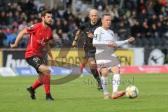 3. Liga - Fußball - SG Sonnenhof Großaspach - FC Ingolstadt 04 - Nico Jüllich (34 SG) Marcel Gaus (19, FCI)