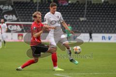 3. Liga - Fußball - SG Sonnenhof Großaspach - FC Ingolstadt 04 - Korbinian Burger (4 SG) Maximilian Thalhammer (18, FCI)