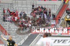 3. Liga - Fußball - KFC Uerdingen - FC Ingolstadt 04 - Ingolstadt Fans Kurve Jubel Fahnen
