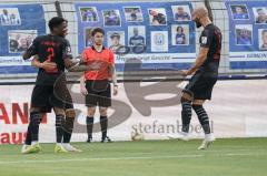 3. Liga - SV Meppen - FC Ingolstadt 04 - Tor Jubel zum 0:2 durch Dennis Eckert Ayensa (7, FCI) mit Frederic Ananou (2, FCI) und Nico Antonitsch (5, FCI)