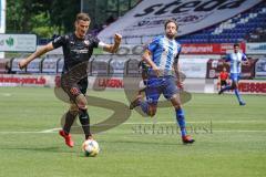 3. Liga - SV Meppen - FC Ingolstadt 04 - Alleingang zu Tor, Stefan Kutschke (30, FCI) schießt das 0:1, Jubel, Puttkammer Steffen (22 Meppen)