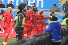 3. Fußball-Liga - Saison 2019/2020 - MSV Duisburg - FC Ingolstadt 04 - Dennis Eckert Ayensa (#7,FCI)  trifft zum 0:1 Führngstreffer - jubel - Foto: Meyer Jürgen
