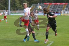 3. Fußball-Liga - Saison 2019/2020 - FC Victoria Köln - FC Ingolstadt 04 - Björn Paulsen (#4,FCI)  mit einem Kopfball - Lars Dietz (#4 Köln) - Stefan Kutschke (#30,FCI)  - Foto: Meyer Jürgen