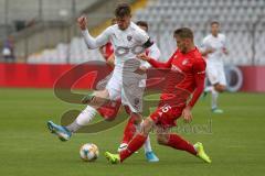 3. Fußball-Liga - Saison 2019/2020 - Bayern München II - FC Ingolstadt 04 - Stefan Kutschke (#30,FCI)  - Lars Lukas Mai (#15 München) - Foto: Meyer Jürgen