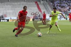 Im Bild: Peter Kurzweg (#16 FCI) und Stoppelkamp Moritz (#10 MSV Duisburg)

Fussball - 3. Bundesliga - Ingolstadt - Saison 2019/2020 - FC Ingolstadt 04 - MSV Duisburg - 27.07.2019 -  Foto: Ralf Lüger/rsp-sport.de