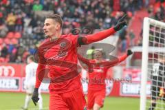 3. Liga - FC Ingolstadt 04 - FC Ingolstadt 04 - SV Meppen - Stefan Kutschke (#30,FCI)  schiesst den 1:0 Führungstreffer - jubel - Marcel Gaus (#19,FCI)  - Foto: Stefan Bösl