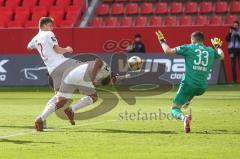 3. Fußball-Liga - Saison 2019/2020 - FC Ingolstadt 04 - Victoria Köln - Björn Paulsen (#4,FCI)  - Dennis Eckert Ayensa (#7,FCI)  - #Andre Weiss Torwart Köln - Foto: Meyer Jürgen