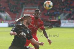 3. Fußball-Liga - Saison 2019/2020 - FC Ingolstadt 04 - KFC Uerdingen - Frederic Ananou (#2,FCI) - Rijad Kobiljar (#25 Uerdingen) - Foto: Meyer Jürgen