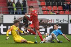 3. Liga - FC Ingolstadt 04 - Carl Zeiss Jena - Dennis Eckert Ayensa (7, FCI) Torwart Flemming Niemann (1 Jena) Tim Kircher (20 Jena)