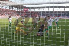 3. Fußball-Liga - Saison 2019/2020 - FC Ingolstadt 04 -  Preußen Münster - Der 3:2 Führungstreffer durch Tobias Schröck (#21,FCI)  - Oliver Schnitzler Torwart (#1 Preußen Münster) - jubel - Foto: Meyer Jürgen