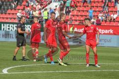 3. Fußball-Liga - Saison 2019/2020 - FC Ingolstadt 04 - Hallescher FC - Enttäuschte Gesichter - Tobias Schröck (#21,FCI)  - Stefan Kutschke (#30,FCI)  - Foto: Meyer Jürgen