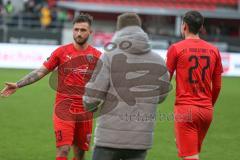 3. Liga - FC Ingolstadt 04 - FC Ingolstadt 04 - SV Meppen - Enttäuschte Spieler nach dem 1:1 Ausgleichstreffer - Robin Krausse (#23,FCI)  - Foto: Stefan Bösl