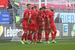 3. Fußball-Liga - Saison 2019/2020 - FC Ingolstadt 04 - FSV Zwickau - Der 1:0 Führungstreffer durch Dennis Eckert Ayensa (#7,FCI)  - jubel - Stefan Kutschke (#30,FCI) - Marcel Gaus (#19,FCI)  - Fatih Kaya (#9,FCI)  - Nico Antonitsch (#5,FCI)  -