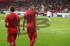 3. Liga - Fußball - FC Ingolstadt 04 - Hansa Rostock - Stefan Kutschke (30, FCI) vor dem Elfmeter, Schuß Tor Jubel, Marcel Gaus (19, FCI)