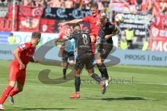 3. Fußball-Liga - Saison 2019/2020 - FC Ingolstadt 04 - Hallescher FC - Stefan Kutschke (#30,FCI)  - Antonius Papado-Poulos (#8 HFC) - Foto: Meyer Jürgen