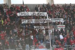 3. Fußball-Liga - Saison 2019/2020 - FC Ingolstadt 04 - Victoria Köln - Coreo-Banner -Fans - Foto: Meyer Jürgen