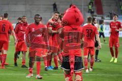 3. Liga - Fußball - FC Ingolstadt 04 - Hansa Rostock - Stefan Kutschke (30, FCI) vor dem Elfmeter, Schuß Tor Jubel, Spiel ist aus, 2:2 mitte