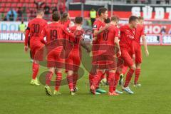 3. Fußball-Liga - Saison 2019/2020 - FC Ingolstadt 04 - FSV Zwickau - Beister Maximilian (#10,FCI) mit dem 4:2 Führungstreffer - jubel - Stefan Kutschke (#30,FCI)  - Björn Paulsen (#4,FCI)  - Tobias Schröck (#21,FCI)  - Peter Kurzweg (#16,FCI) - Foto: Mey