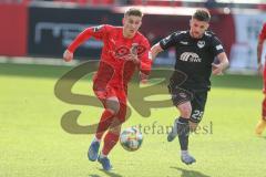 3. Fußball-Liga - Saison 2019/2020 - FC Ingolstadt 04 - KFC Uerdingen - Patrick Sussek (#37,FCI) - Rijad Kobiljar (#25 Uerdingen) - Foto: Meyer Jürgen