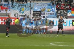 3. Fußball-Liga - Saison 2019/2020 - FC Ingolstadt 04 - Chemnitzer FC - Der 1:1 Ausgleichstreffer - enttäuschte Gesichter - Foto: Meyer Jürgen