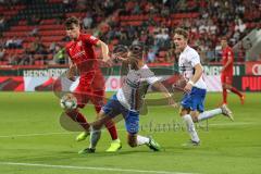 3. Liga - Fußball - FC Ingolstadt 04 - Hansa Rostock - Zweikampf Thomas Keller (27, FCI) Pascal Breier (Rostock 39)