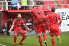 3. Liga - FC Ingolstadt 04 - FC Ingolstadt 04 - SV Meppen - Der 1:0 Führungstreffer durch Stefan Kutschke (#30,FCI)  - jubel - Dennis Eckert Ayensa (#7,FCI)  - Marcel Gaus (#19,FCI)  - Björn Paulsen (#4,FCI)  - Foto: Stefan Bösl