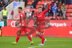 3. Liga - Fußball - FC Ingolstadt 04 - FSV Zwickau - Tor 1:0 Jubel durch Dennis Eckert Ayensa (7, FCI) mit Fatih Kaya (9, FCI)