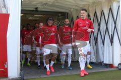 3. Fußball-Liga - Saison 2019/2020 - FC Ingolstadt 04 - Victoria Köln - Stefan Kutschke (#30,FCI)  - Ganiggia Ginola Elva (#14,FCI)  -beim warm machen - Foto: Meyer Jürgen