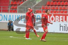 3. Fußball-Liga - Saison 2019/2020 - FC Ingolstadt 04 - Carl Zeiss Jena - Dennis Eckert Ayensa (#7,FCI)  - Marcel Gaus (#19,FCI)  - Foto: Meyer Jürgen