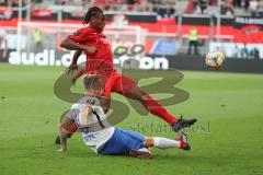 3. Liga - Fußball - FC Ingolstadt 04 - Hansa Rostock - Zweikampf Caniggia Ginola Elva (14, FCI) Nils Butzen (Rostock 16)