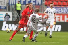 3. Liga - FC Ingolstadt 04 - FC Ingolstadt 04 - SV Meppen - Florian Egerer (#16 SV Meppen) - Björn Paulsen (#4,FCI)  - Foto: Stefan Bösl