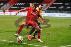 3. Liga - FC Ingolstadt 04 - SV Waldhof Mannheim - Dennis Eckert Ayensa (7, FCI) und Hofrath Marcel (31 Mannheim)