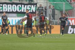 3. Fußball-Liga - Saison 2019/2020 - FC Ingolstadt 04 -  Preußen Münster - Der 0:2 Führungstreffer - Stefan Kutschke (#30,FCI)  - Marcel Gaus (#19,FCI)  -  - Foto: Meyer Jürgen