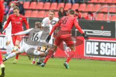 3. Liga - FC Ingolstadt 04 - FC Ingolstadt 04 - SV Meppen - Florian Egerer (#16 SV Meppen) - Marcel Gaus (#19,FCI)  - Maximilian Thalhammer (#6,FCI) - Foto: Stefan Bösl