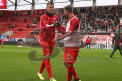 3. Liga - FC Ingolstadt 04 - FC Ingolstadt 04 - SV Meppen - Stefan Kutschke (#30,FCI)  - Robin Krausse (#23,FCI)  vor dem Spiel - Foto: Stefan Bösl