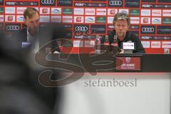 3. Fußball-Liga - Saison 2019/2020 - FC Ingolstadt 04 - Chemnitzer FC - Chef-Trainer Jeff Saibene (FCI) in der Pressekonferenz - Foto: Meyer Jürgen