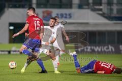 3. Liga - SpVgg Unterhaching - FC Ingolstadt 04 - Maximilian Wolfram (8, FCI) Greger Christoph (15, SpVgg) Stahl Dominik (20, SpVgg)