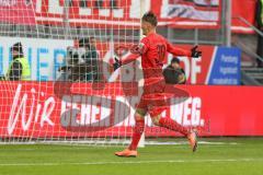 3. Fußball-Liga - Saison 2019/2020 - FC Ingolstadt 04 - Carl Zeiss Jena - Der 3:0 Führungstreffer durch Dennis Eckert Ayensa (#7,FCI)  - Stefan Kutschke (#30,FCI)  - jubel - Foto: Meyer Jürgen